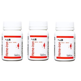 【×3個】ワカサプリ ヘム鉄 90粒