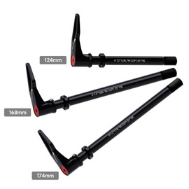12 mm Quick Release Axles for Bicycle Forks and Rear Bicycle Frame, Mountain Bike and Road Bike Aluminium Hub Adapter Axle with Adjustable Swivel Handle, Thread Pitch: 1.0 mm, Length: 174 mm