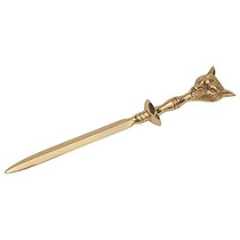 Euro Craft Letter Opener Desk Decor, Brass Letter Openers Envelope Opener, Mail Opener Home Office Desk Supplies Fox Decor 9.5 Inches Long, Gold