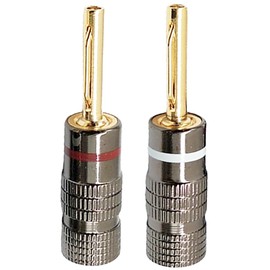 tunghey 4Pack Speaker Wire Banana Plugs, 24K Gold Plated Dual Screw Lock Speaker Connector, Banana Pins Plug for Home Theater, Audio/Video Receiver Sound Systems