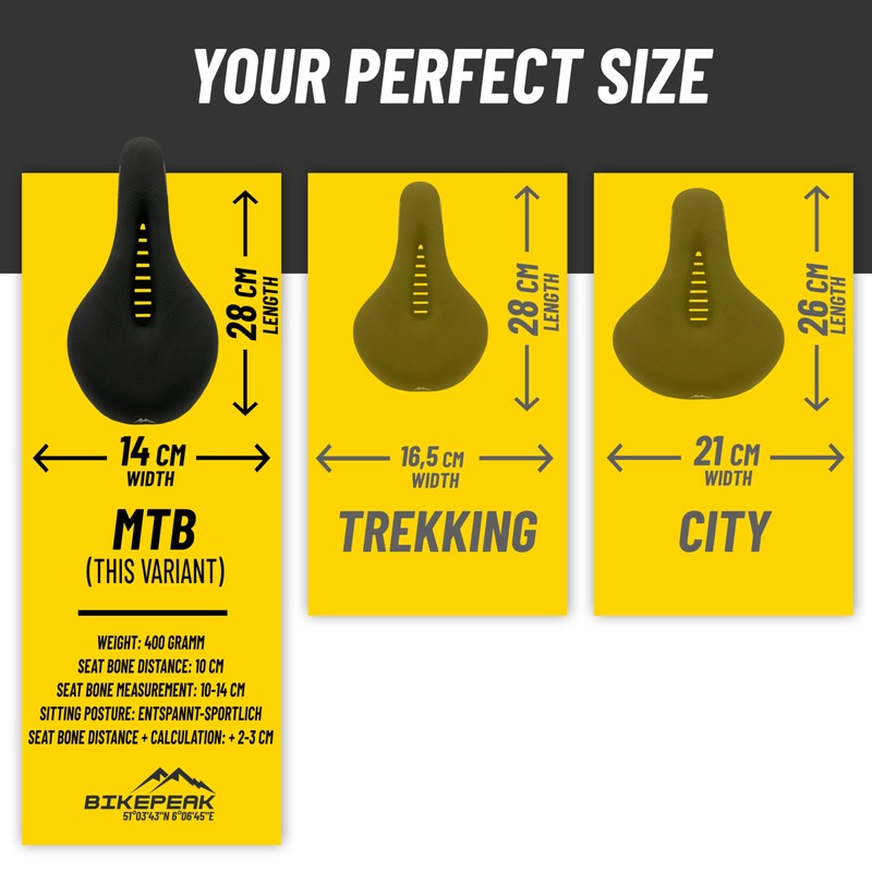 BikePeak - Bike Saddle for City, MTB or Trekking -