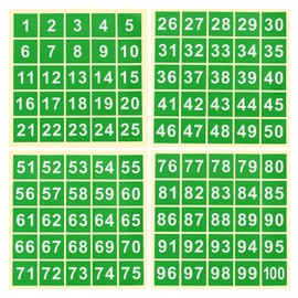 PATIKIL 1.5" Consecutive Number Stickers 1-100, Square Self-Adhesive Vinyl Number Decals for Inventory Storage Organizing, Locker, Toolbox, Bins, Indoor Outdoor, Green