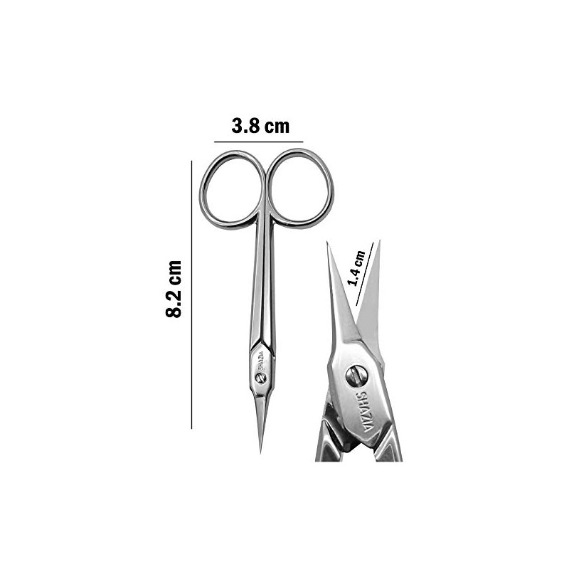 Tijera para Cutícula Italiana Plateada | Tijera con Punta Curveada