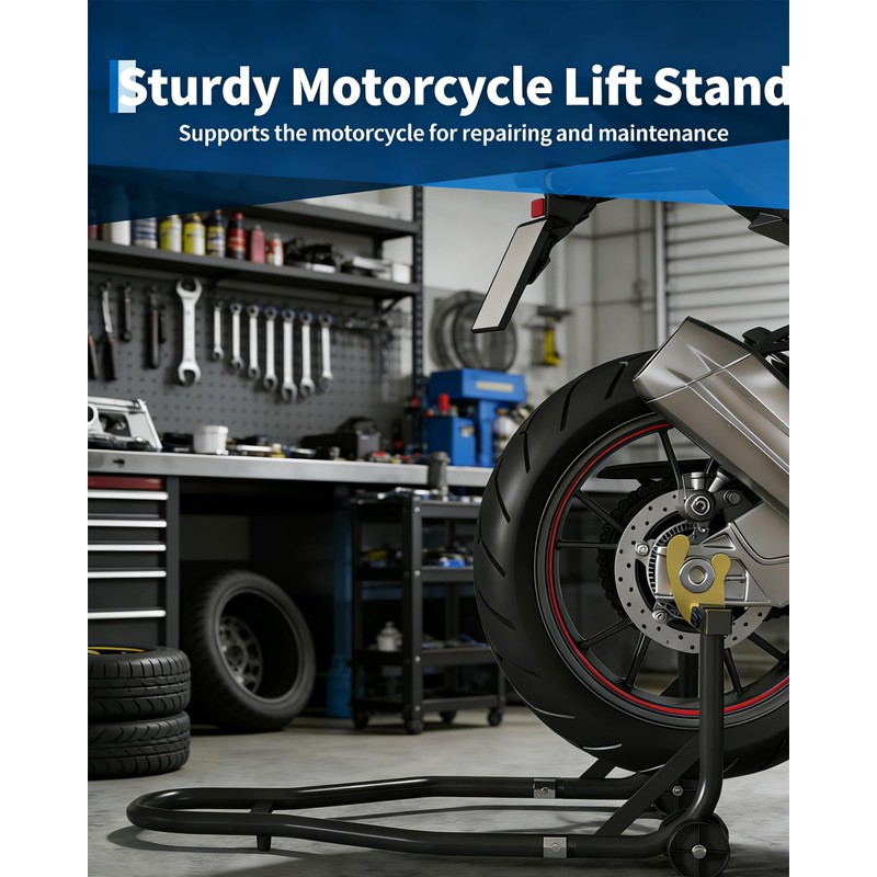 GarveeTech Motorcycle Stand Lift Rear Wheels Lift 450LBS Capacity with