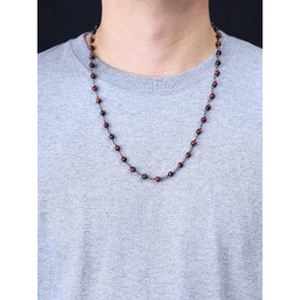 COAI Gift Ideas Unisex Copper Necklace Lucky Necklace Made of Natural Stone, Red Tiger Eye, Tigers Eye