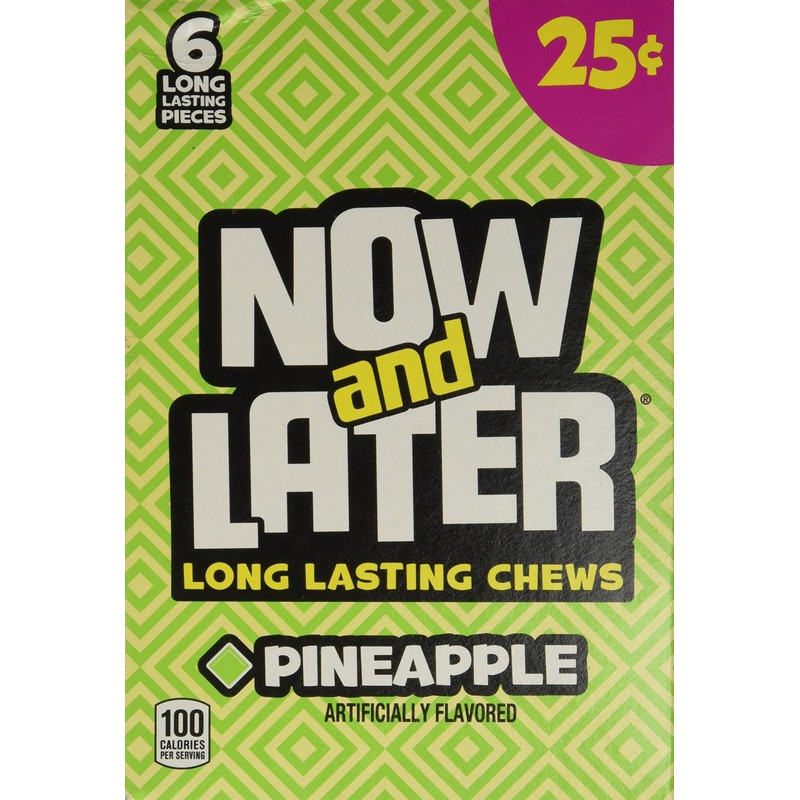 Now and Later Pineapple Flavored Candy Twenty Four 6-piece .93