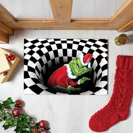WPOYM Room Decoration Doormat,3D Illusion Floor Mat Non-Slip Door Mats (Black, 50X80 CM)