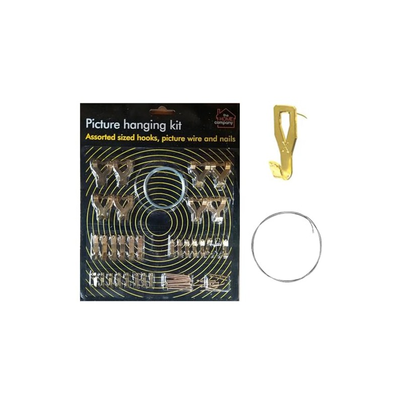 48 PC PICTURE FRAME HANGING KIT -Canvas, Clocks WALL HOOKS,