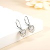Milacolato Silver 925 Heart Earrings Women's Hollow Shaped Lever Earrings