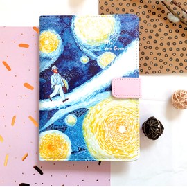 Cuaderno Estético, Cute Notebook Journal, Planificador Mensual sin Fecha, Tapa de Cuero, Papel Grueso, Cuaderno para Dibujo, Escritura y Scrapbooking, Tamaño A5