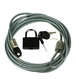 Steel Cable Coated with Lock + 3 Keys