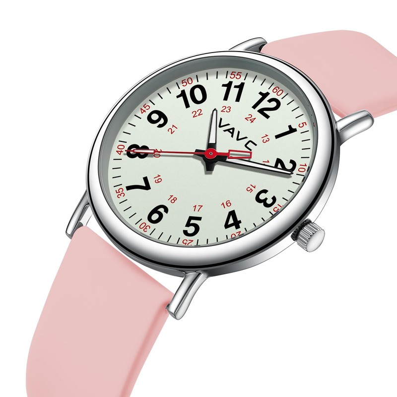 VAVC Waterproof Analog Nurse Watch for Nurses,Students,Medical Professionals,Women Men,with Luminouse