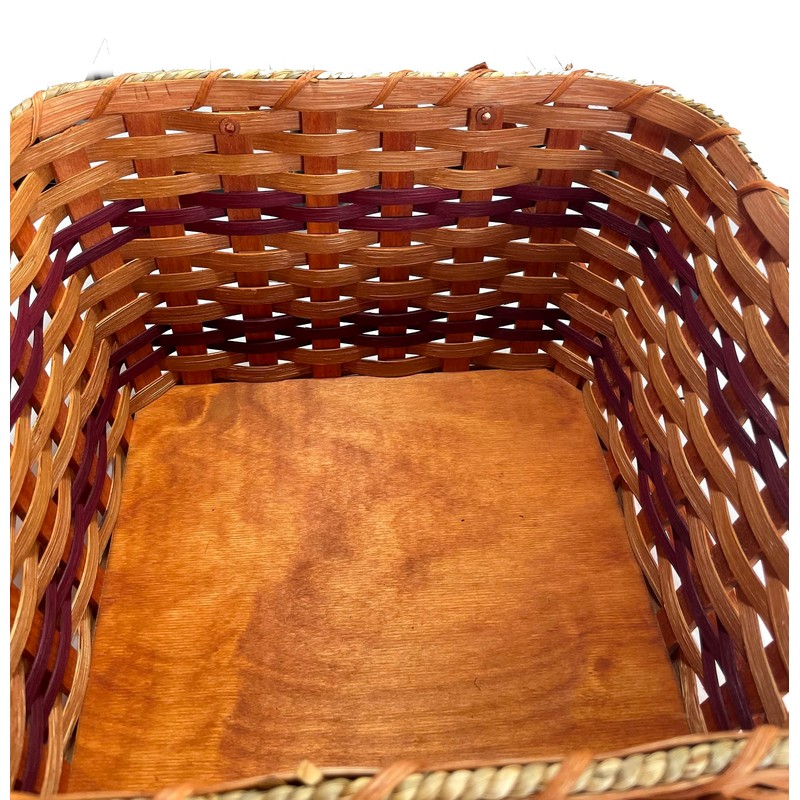 Amish Picnic Basket Small Size With Solid Oak Lid and