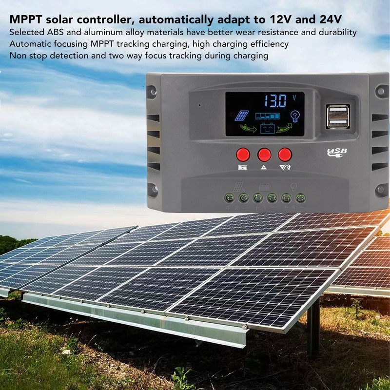 Solar Charge Controller MPPT Tracking Charging 12V 24V Automatic Adaptation