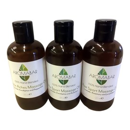 Muscle Aches & Sports Massage Oil Gift Set 3 x 125ml Boxed Pre-Blended 100% Natural Ingredients