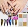 Decoración Uñas Polvo Cromo Efecto Espejo Colores Pigmentos Unas Manicura