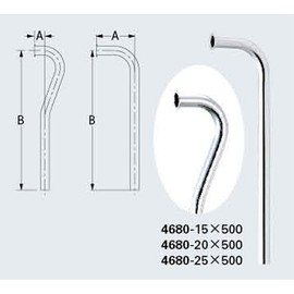 Kakudai Stop Faucet Water Supply L Pipe 4680-55x350