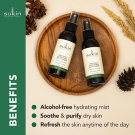 Sukin Signature Hydrating Mist Toner 125ml - alcohol free with Chamomile & Rosewater, cruelty free & vegan friendly - soothes, purifies & cools tired skin.