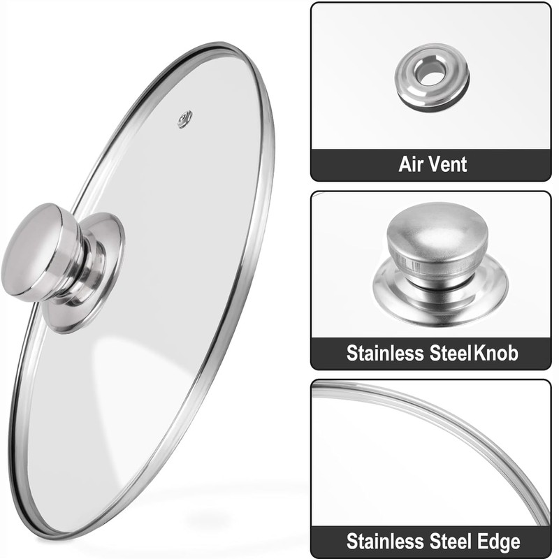 11 Inch Tempered Glass Lid Replacement Cover for 11 Inches