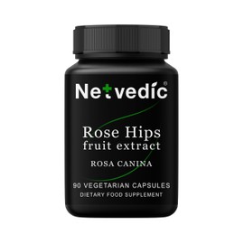 Netvedic Rose Hips Seed Extract Capsules | 90 Veg Caps 400mg | Natural Immune System Support | Acne Healthy Skin & Joint Mobility Health | Non-GMO & Gluten Free | Ayurvedic Supplement | 45 Days Supply