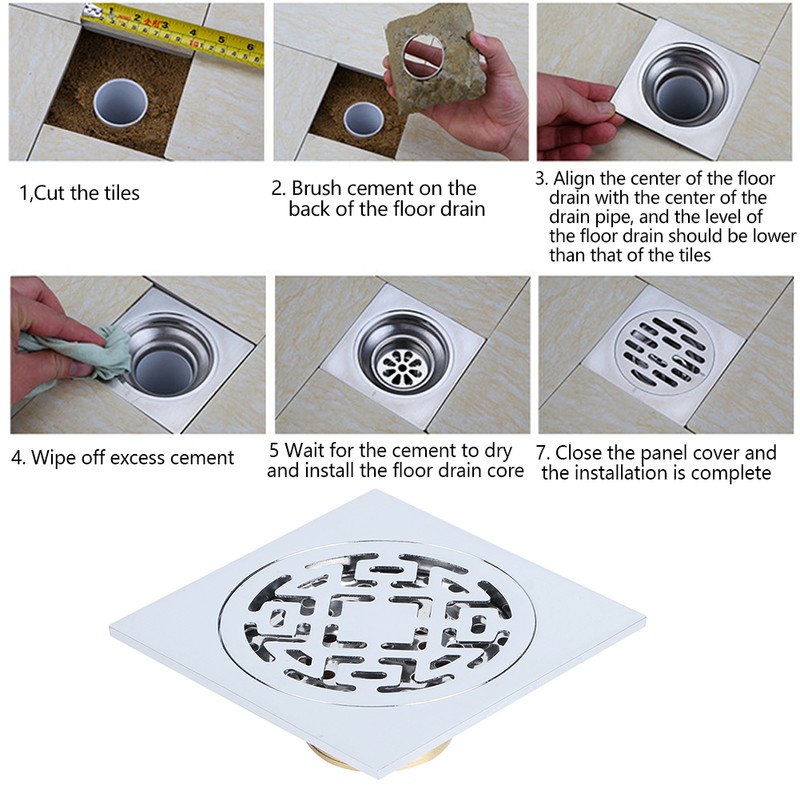 Stainless Steel Chrome Plated Floor Drain Anti Odor Insect Resistant