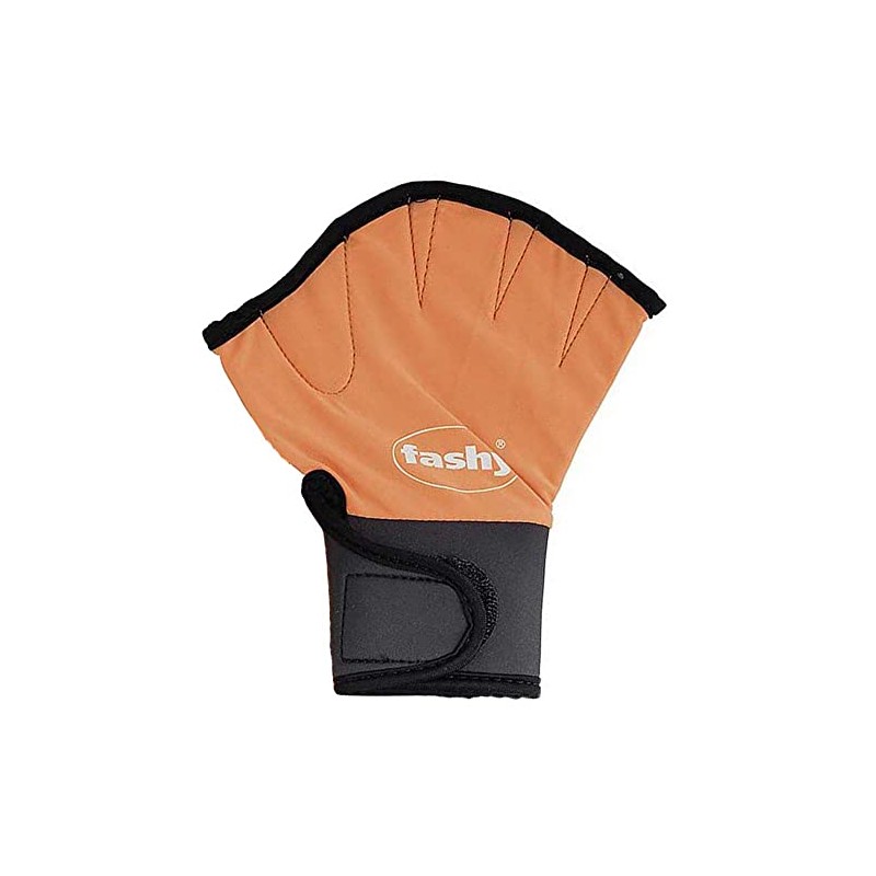 Fashy Neoprene Training Gloves with Velcro - Orange/Black, Small