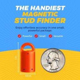 MagnetPal Magnetic Wall Stud Finder - Small Easy Behind Wall Stud Finder, Wood Finder, Tool for Finding Studs (3 Pack) (Orange)