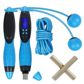 Magashido [Weighted Air Jump Rope] (5 Colors to Choose from) [Black x Blue] (Counter Included)