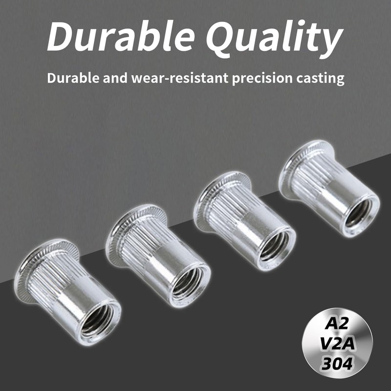 QANCEN 10 Pcs Rivet Nuts M12, Threaded Insert Nutserts, Stainless