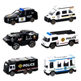Boys Toys for 3 4 5 6 Years Old,6 Pack Diecast Police Car Toy Set, Mini Alloy Models Police Car, Mini Vehicles Police Truck, Play Police Patrol Rescue Vehicle Toy, Boys Birthday Gift