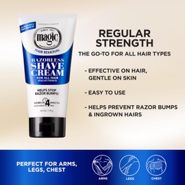 SoftSheen-Carson Magic Razorless Shaving Cream, Hair Removal Cream for Body Hair, Regular Strength Depilatory Cream, Works in 4 Minutes for Normal Hair, 2 Count