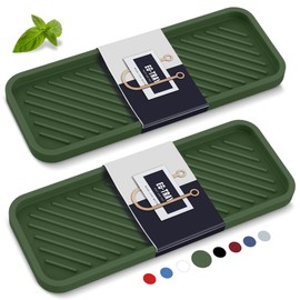 EG-SIPRO Kitchen Sink Organizer Tray,Sponge Holder for Kitchen Sink Bathroom Counter Tray Sponge Caddy Silicone Soap Holder for Soap dispenser, Bottle, Dishwashing Accessories(2-pack)