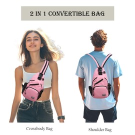 JENAGREEN Cross Body Bag Sling Backpack Bag,Crossbody Bag Chest Bag with Belt Waist Pack for Women Man