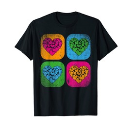 Pop Art Heart Shape Love Elegant Colorful Heart T-Shirt