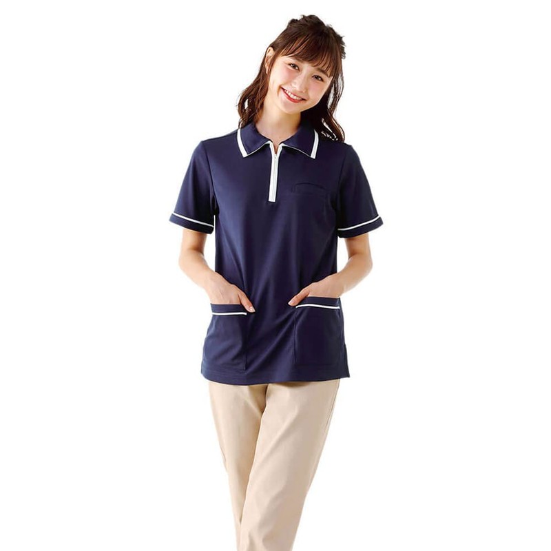 Nurse 9382204A Polo Shirt, Side Pocket, Zipper, Nursing, Nursing, Nursing,
