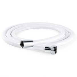 OFFO Ultra-Flex Shower Hose, 48 in Premium RV PVC Handheld Shower Head Hose Flex Hoses Extension with Brass Insert and Nut for Bathing Pet Bathing, Smooth White