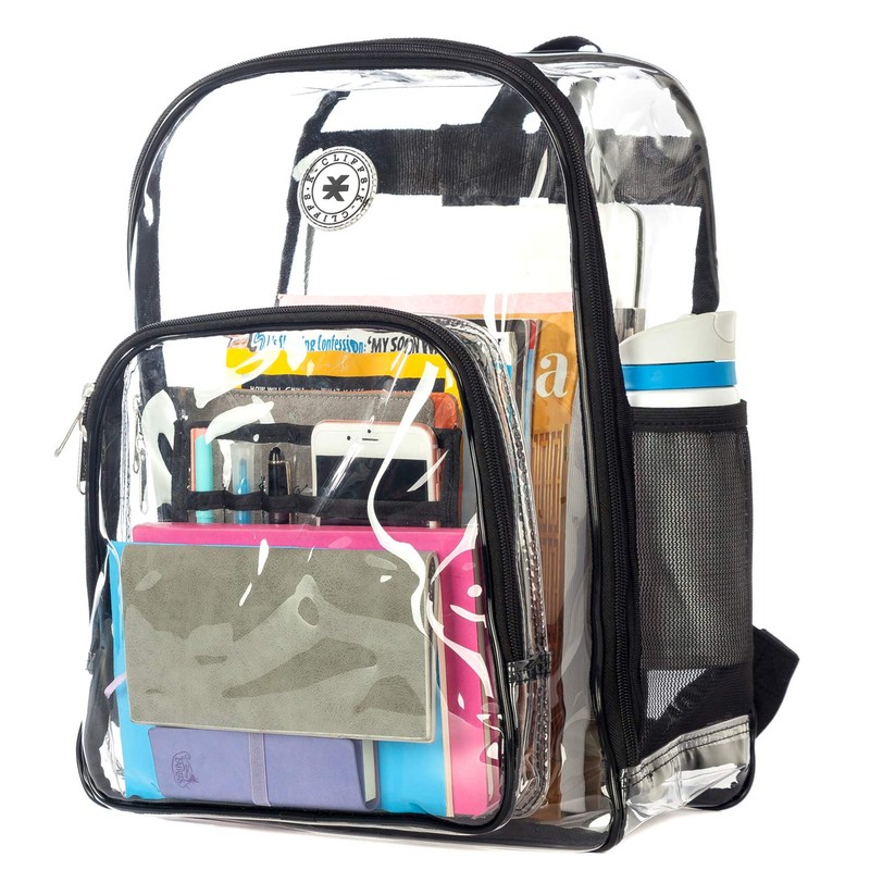 NiceAndGreat Heavy Duty Clear Backpack Transparent Quality School Bag Large