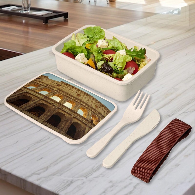 Fabulous Lunch Box with Cutlery White - Ancient Rome/Colosseum Under