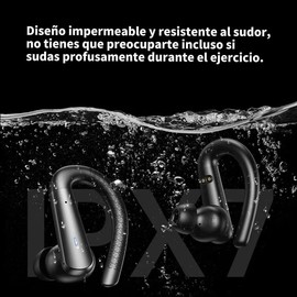 RATAKOLY X13 Audifonos Inalambricos Deportivos, 80H con Indicador de Carga LED, Dual Auriculares Bluetooth 5.3, Llamada ENC HD, Auriculares Inalambricos Deportivos con Gancho, Bajos Profundos, Negro