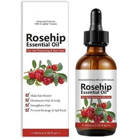 Aceite de Rosa Mosqueta Cabello y Piel, Nutre Rostro, Cabello y Cuerpo(1PC) Puro, Prensado en Frio, Sin Refinar, Natural, Fortalece el cabello, Hidrata la piel, Fórmula ligera, Multiusos