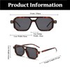 LJCZKA Retro 70s Square Flat Pilot Sunglasses for Women Men