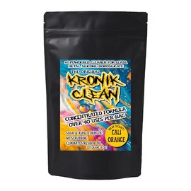 Kronik Clean #1 Powder Cleaner for Glass, Metal, Silicone & Borosilicate – Concentrated Formula for Pipes and Accessories, 8 oz 40+ Uses – Powerful Eco-Friendly Cleaning Solution (Cali Orange)