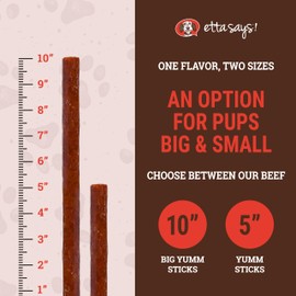 etta says! etta says! Yumm Sticks - Real Meat Beef Dog Jerky Treats - Human Grade - Made in The USA (24 Count Pack of 1)