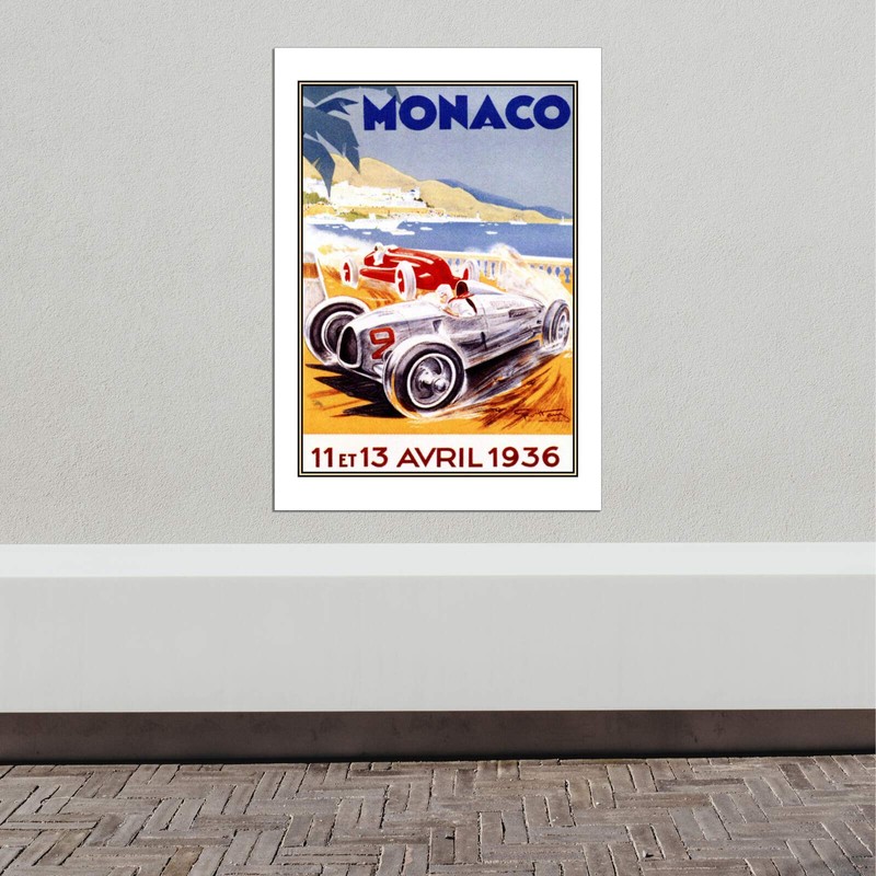 Spiffing Prints Monaco 1936 Racing Poster - Large - Semi
