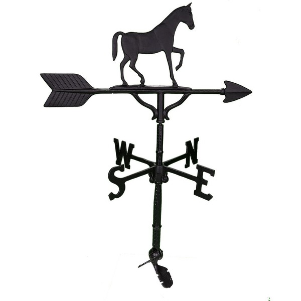 Montague Metal Products 32-Inch Weathervane with Satin Black Gaited Horse Ornament