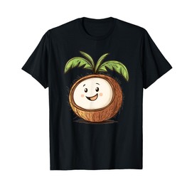 Süße lächelnde Kokosnuss I Cartoon Kokosnuss T-Shirt