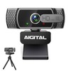 Webcam 1080P with Microphone and Webcam Cover, Tripod, Plug &