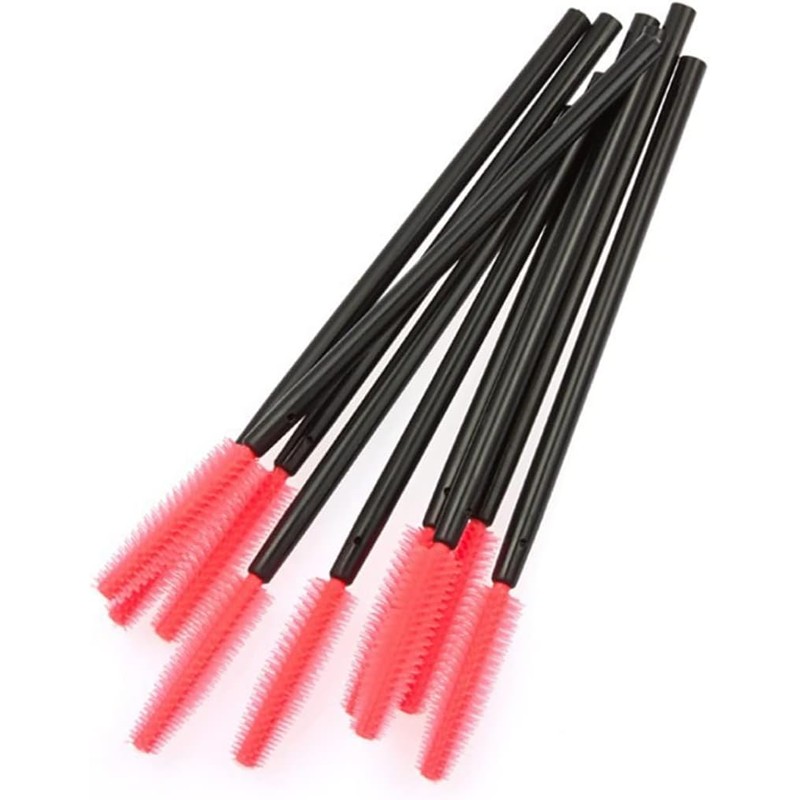 50 piezas/paquete de cepillos desechables de silicona para pestañas, varitas
