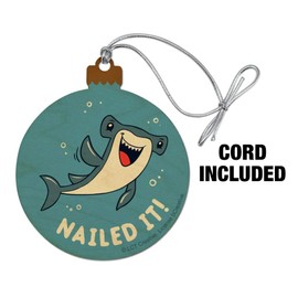 GRAPHICS & MORE Nailed It Hammerhead Shark Funny Humor Pun Wood Christmas Tree Holiday Ornament