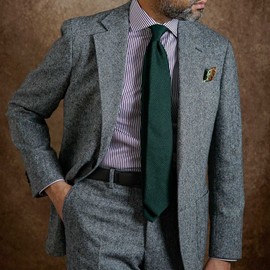 Elizabetta Men's Italian 100% Silk Grenadine Tie, Solid Forest Green